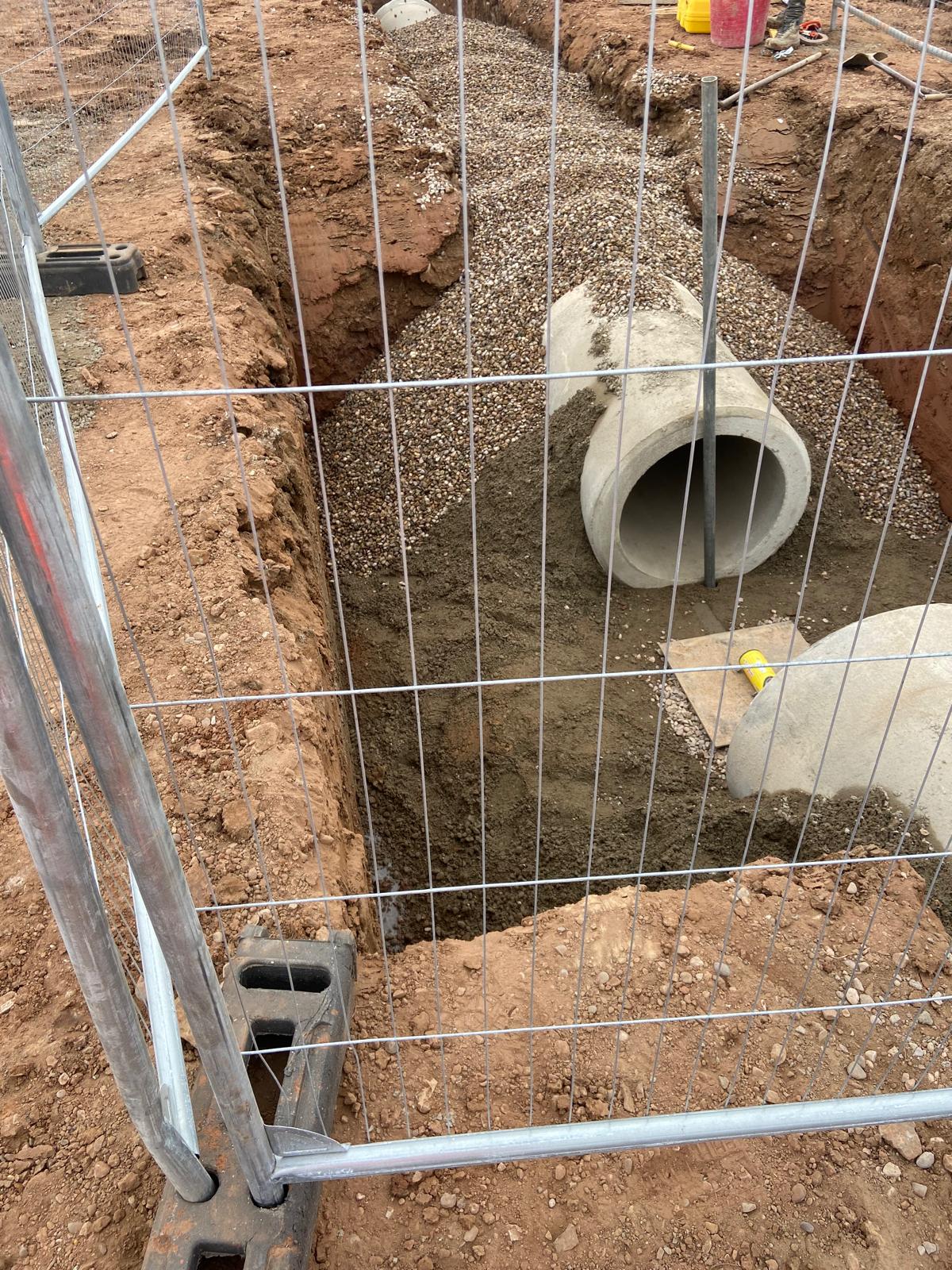 Road construction work